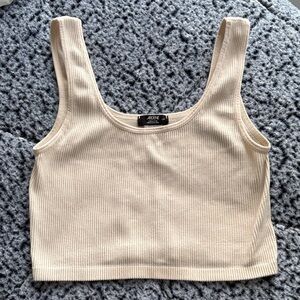 Ardene Beige Ribbed Crop Top